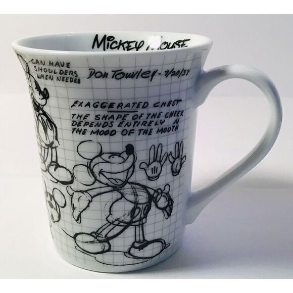 Disney Mickey Mouse Mug All Over Sketch Book Print Coffee Cup Ceramic White - Picture 5 of 10